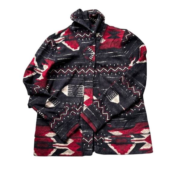 Women’s L Ralph Lauren Y2K Southwestern Aztec Shirt Jacket 90s 2000s - Picture 1 of 3